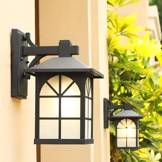 Vintage Black Lantern Metal External Wall Mount Light Zawala Image - 1