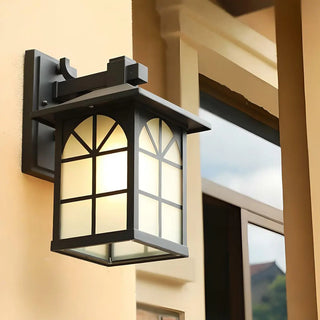 Vintage Black Lantern Metal External Wall Mount Light Zawala Image - 12