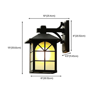 Vintage Black Lantern Metal External Wall Mount Light Zawala #size