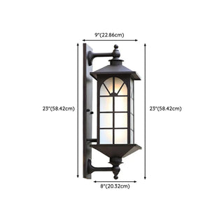Vintage Black Lantern Metal External Wall Mount Light Zawala Image - 15