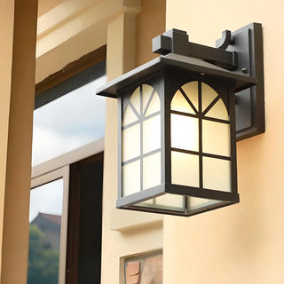 Vintage Black Lantern Metal External Wall Mount Light Zawala Image - 3