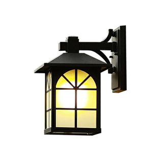 Vintage Black Lantern Metal External Wall Mount Light Zawala Image - 4