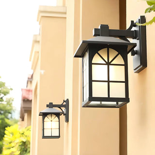 Vintage Black Lantern Metal External Wall Mount Light Zawala Image - 6