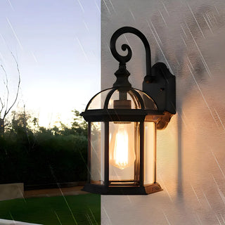 Industrial Black Metal LED Exterior Wall Lantern Light Zawala Image - 1