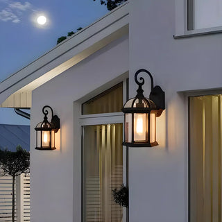 Industrial Black Metal LED Exterior Wall Lantern Light Zawala Image - 2