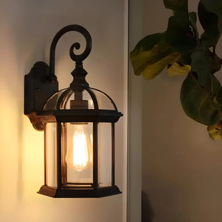 Industrial Black Metal LED Exterior Wall Lantern Light Zawala Image - 3