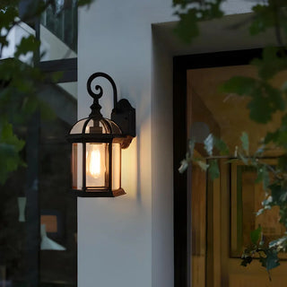 Industrial Black Metal LED Exterior Wall Lantern Light Zawala Image - 4