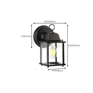 Vintage Black Outdoor Lantern Waterproof Wall Sconce #size