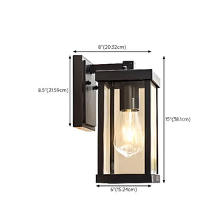 Vintage Black Outdoor Lantern Waterproof Wall Sconce Image - 15
