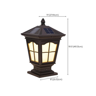 Classic Vintage Solar Post Outdoor Lantern Table Lamp Zawala Image - 14