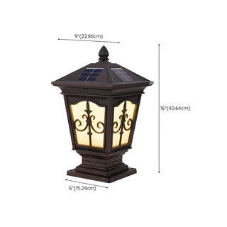 Classic Vintage Solar Post Outdoor Lantern Table Lamp Zawala Image - 16