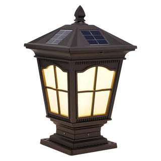 Classic Vintage Solar Post Outdoor Lantern Table Lamp Zawala Image - 5