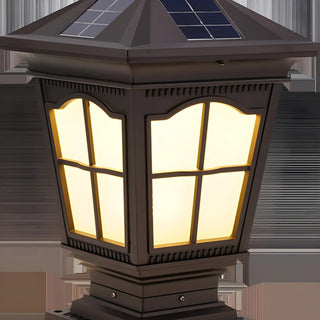 Classic Vintage Solar Post Outdoor Lantern Table Lamp Zawala Image - 7
