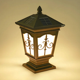 Classic Vintage Solar Post Outdoor Lantern Table Lamp Zawala Image - 8