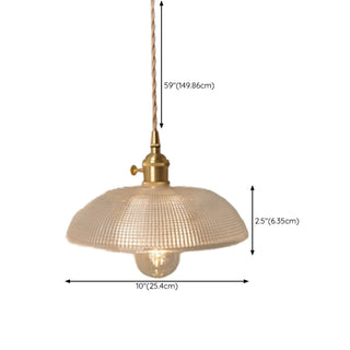ZOWALA - Vintage Brass Dome Clear Glass Pendant Light Image - 19