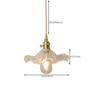 ZOWALA - Vintage Brass Dome Clear Glass Pendant Light Image - 21