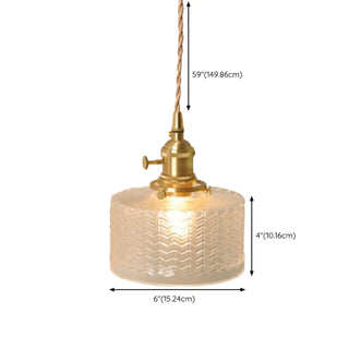 ZOWALA - Vintage Brass Dome Clear Glass Pendant Light Image - 22