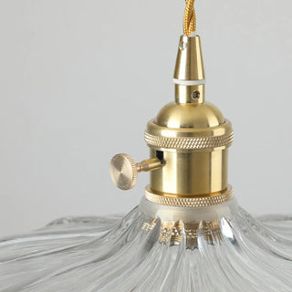 ZOWALA - Vintage Brass Dome Clear Glass Pendant Light Image - 6