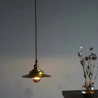 ZOWALA - Vintage Adjustable Height Copper Brass Cone Pendant Light Image - 1