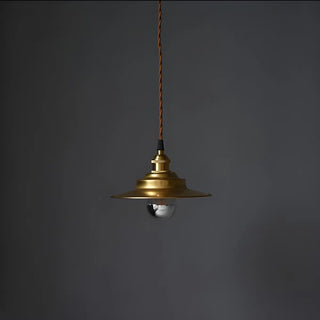ZOWALA - Vintage Adjustable Height Copper Brass Cone Pendant Light Image - 4