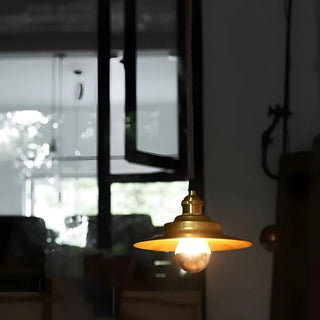 ZOWALA - Vintage Adjustable Height Copper Brass Cone Pendant Light Image - 5