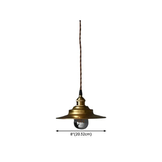 ZOWALA - Vintage Adjustable Height Copper Brass Cone Pendant Light #size