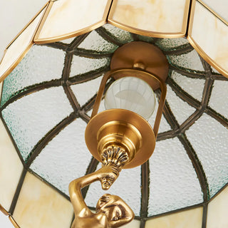 Elegant Glass Shade Art Deco Metal Base Table Lamp Zawala Image - 8