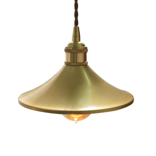 ZOWALA - Vintage Brass Wide Flared Living Room Pendant Light Image - 5