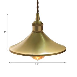 ZOWALA - Vintage Brass Wide Flared Living Room Pendant Light #size