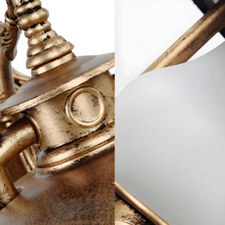 ZOWALA - Vintage Brass Lantern Frosted Exterior Wall Sconce Image - 5