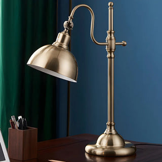 Vintage Luxury Golden Bell Bronze Bedside Table Lamp Zawala Image - 5