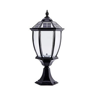 Vintage Solar Lantern Outdoor Garden Column Light Gold Zawala Image - 7