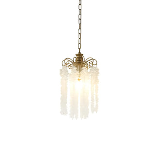 ZOWALA - Antique Bronze Chain Bedroom Clear Crystal Pendant Light Image - 11