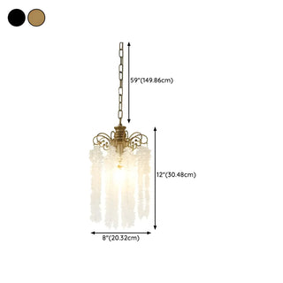 ZOWALA - Antique Bronze Chain Bedroom Clear Crystal Pendant Light #size