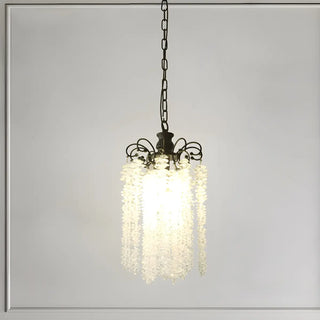 ZOWALA - Antique Bronze Chain Bedroom Clear Crystal Pendant Light Image - 5