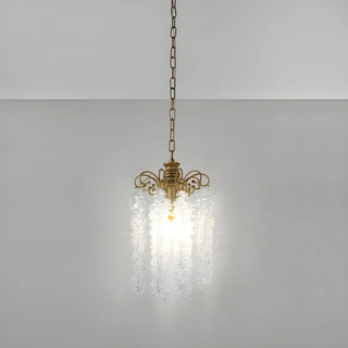 ZOWALA - Antique Bronze Chain Bedroom Clear Crystal Pendant Light Image - 7