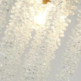 ZOWALA - Antique Bronze Chain Bedroom Clear Crystal Pendant Light Image - 8