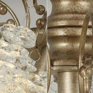 ZOWALA - Antique Bronze Chain Bedroom Clear Crystal Pendant Light Image - 9