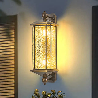 Vintage Bronze Hexagonal Metal Exterior Wall Lights Zawala Image - 1