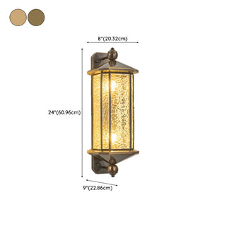 Vintage Bronze Hexagonal Metal Exterior Wall Lights Zawala #size