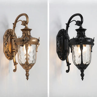 Vintage Lantern Glass Outdoor Ambient Wall Light Bronze Image - 10