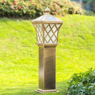 Golden Vintage Garden Post Light Landscape Lighting Zawala Image - 2