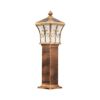 Golden Vintage Garden Post Light Landscape Lighting Zawala Image - 4