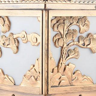 Vintage Square Carved Decor Solar Outdoor Table Lamp Zawala Image - 11