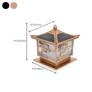 Vintage Chinese Carved Pavilion Outdoor Lantern Lamp Zawala #size