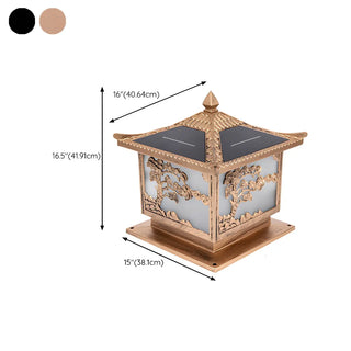 Vintage Chinese Carved Pavilion Outdoor Lantern Lamp Zawala Image - 15