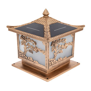 Vintage Chinese Carved Pavilion Outdoor Lantern Lamp Zawala Image - 8