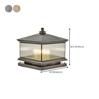 Square Vintage Glass Solar Metal Outdoor Post Lamp Zawala Image - 15