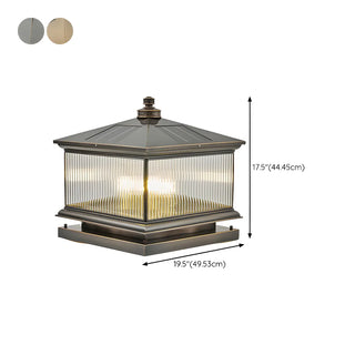 Square Vintage Glass Solar Metal Outdoor Post Lamp Zawala Image - 16