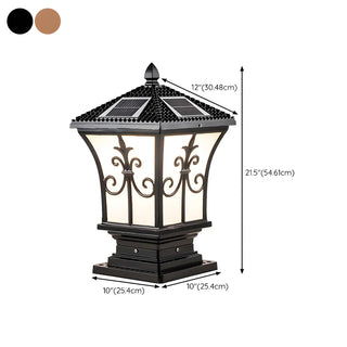 Classic Vintage Bronze Solar Outdoor Lantern Post Light Zawala Image - 12